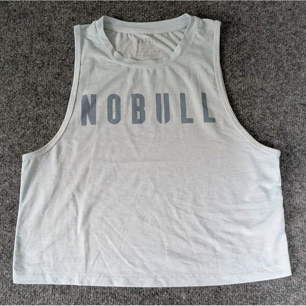 No Bull Tank Top Shirt Womens Sz XS Performance Gym Training Outdoor Light Blue